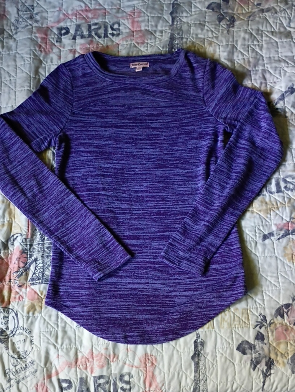 Juicy Couture Deep Purple Long Sleeve Crew Top